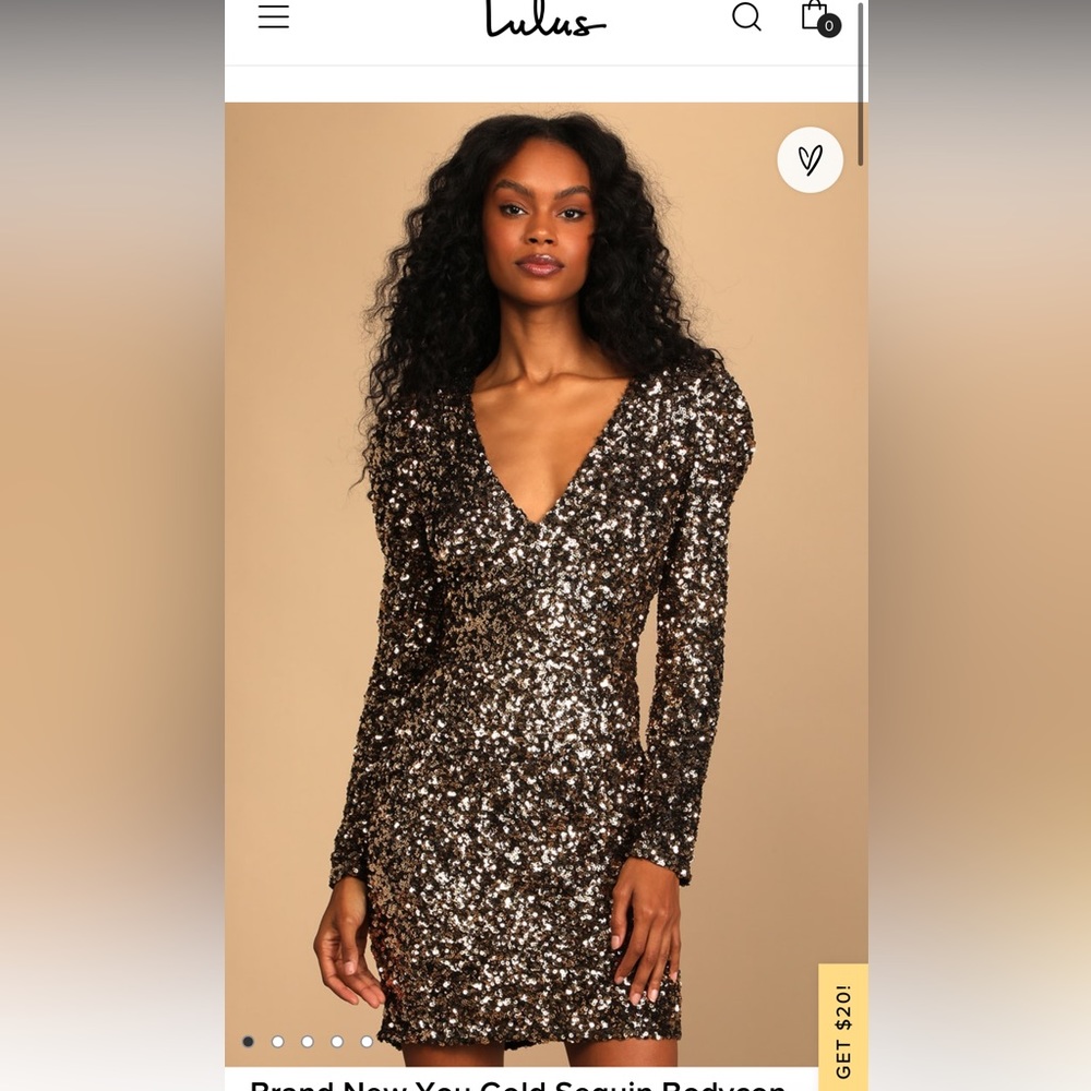 Lulus Gold Sequin Dress